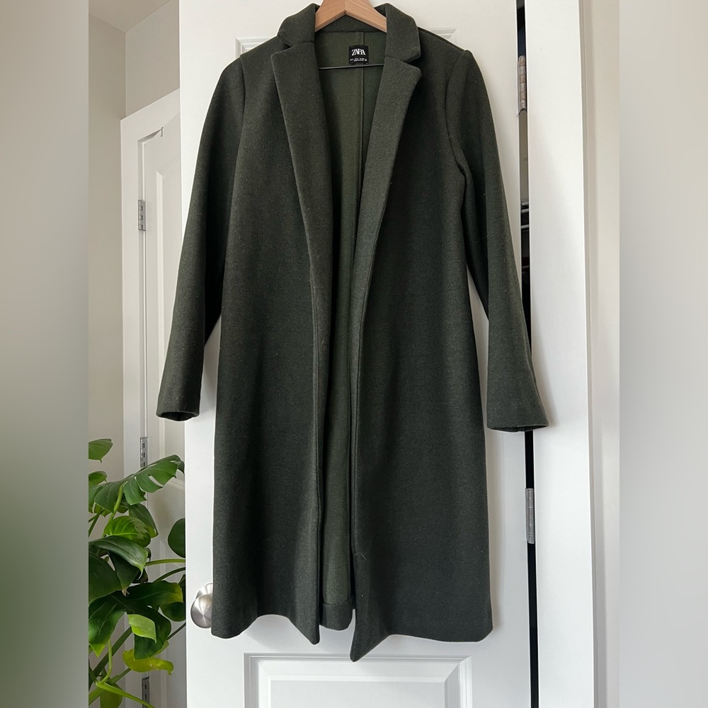 Zara Dark Green Long Coat